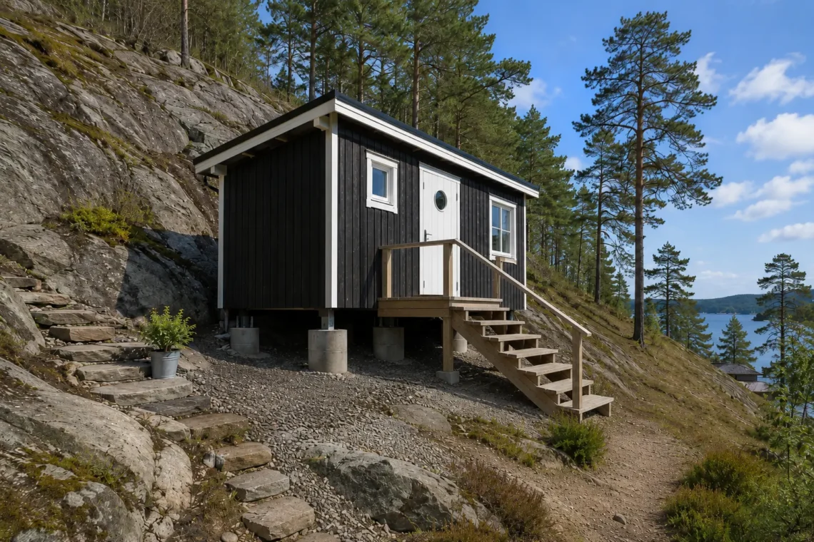Friggebod vid berg
