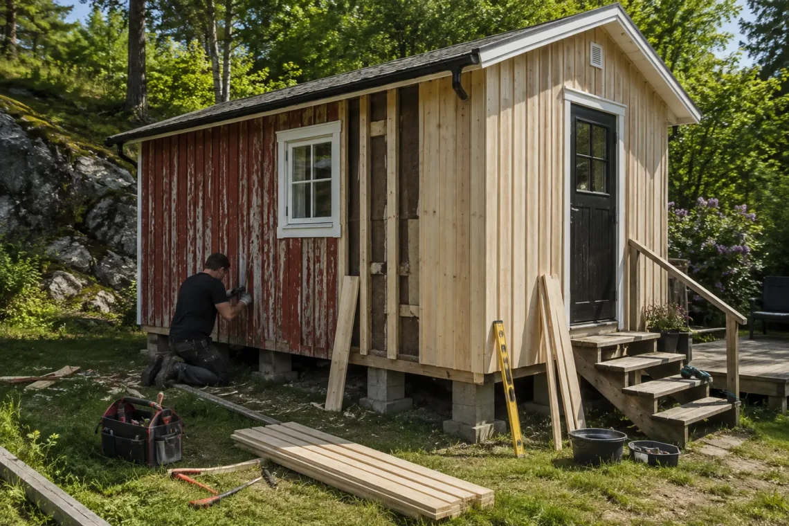 Friggebod panelbyte