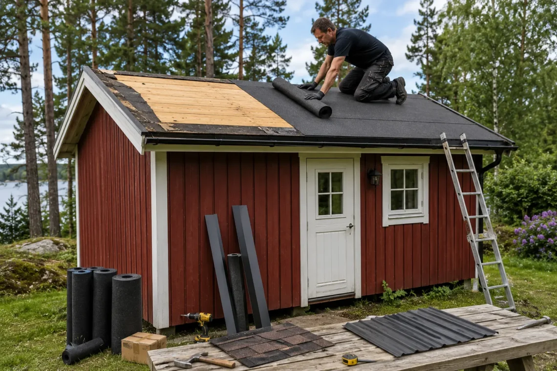 Friggebod tak och takbyte