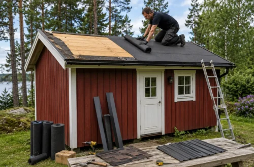 Friggebod tak och takbyte